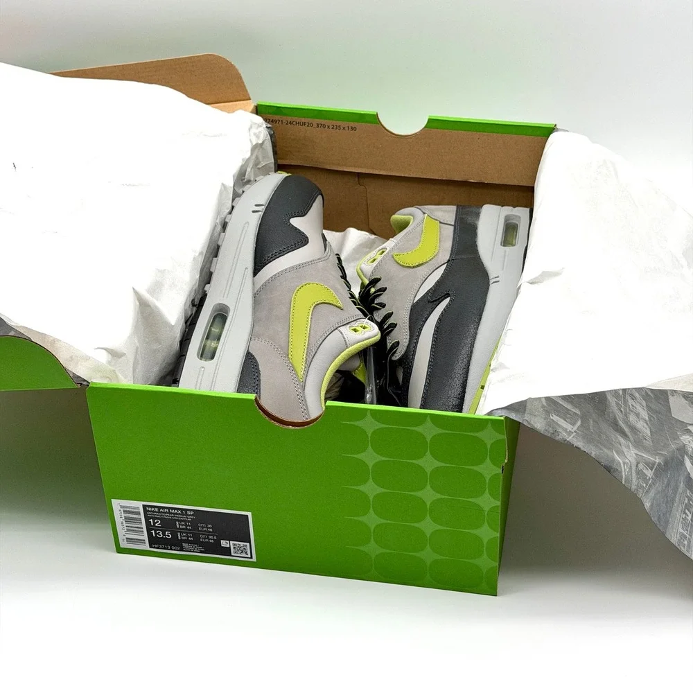 Nike Air Max 1 SP HUF Anthracite Pear Medium Grey HF3713-002 Mens 12 New